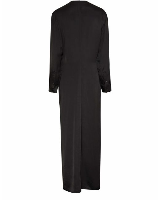 Totême  Black Satin Dress With Ties