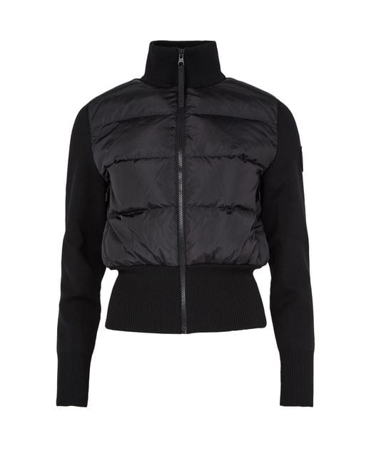 Canada Goose Black Weite Jacke Aus Gestepptem Mesh-Hybrid-Material