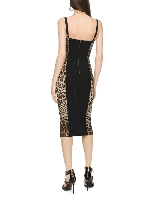 Dolce & Gabbana Metallic Marquisette Calf-Length Dress
