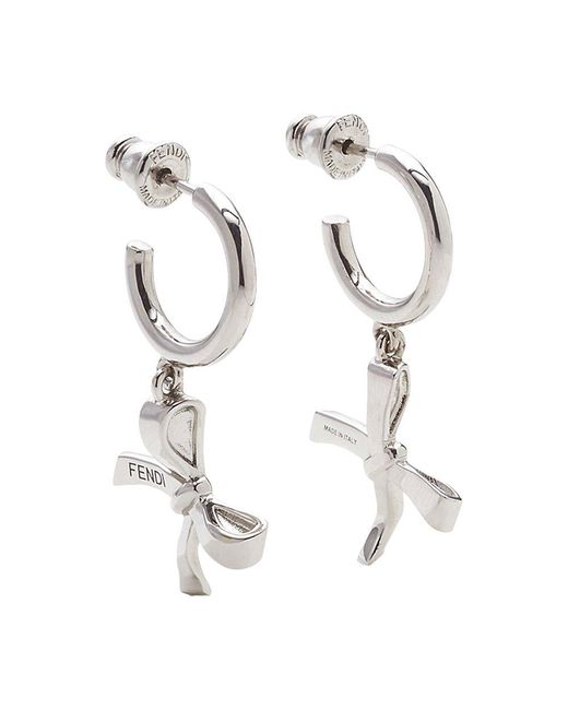 Fendi Metallic Bow Earrings