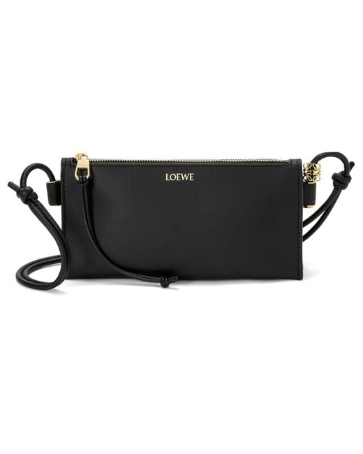 Loewe Black Joya Pochette Aus Schwarzem Kalbsnappa
