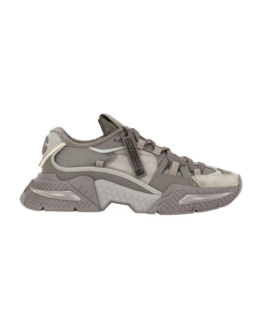 Dolce & Gabbana Gray Mixed-Material Airmaster Sneakers for men