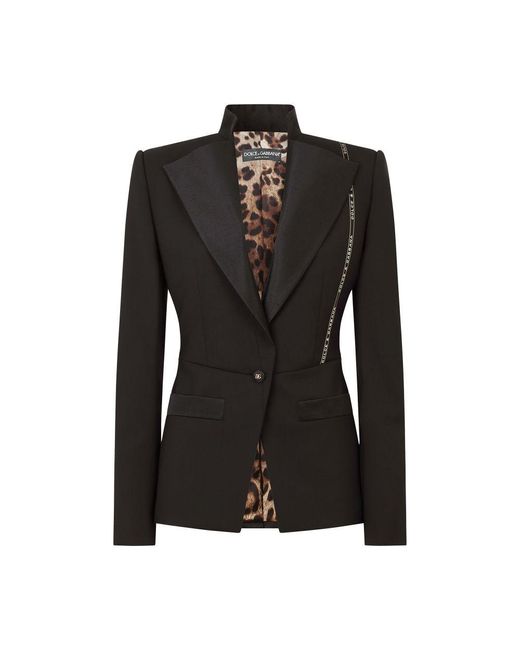 Dolce & Gabbana Black Single-Breasted Woolen Jacket