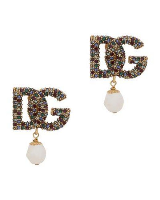 Dolce & Gabbana Black Dg-Logo Earrings