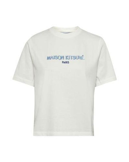 Maison Kitsuné White Mini Handwriting Classic T-Shirt