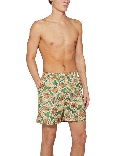 Drole de Monsieur Green Card Game Beach Shorts for men