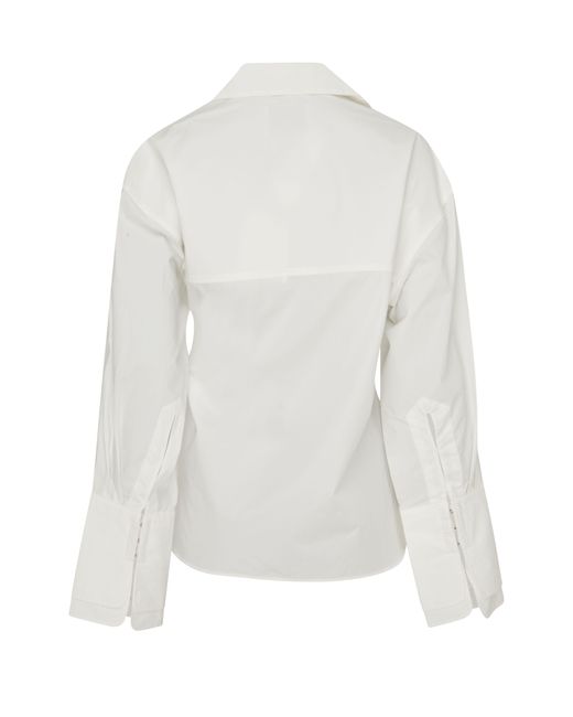 Rohe White Lingerie-Detailed Asymmetrical Shirt