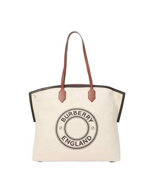 large logo graphic cotton canvas society tote