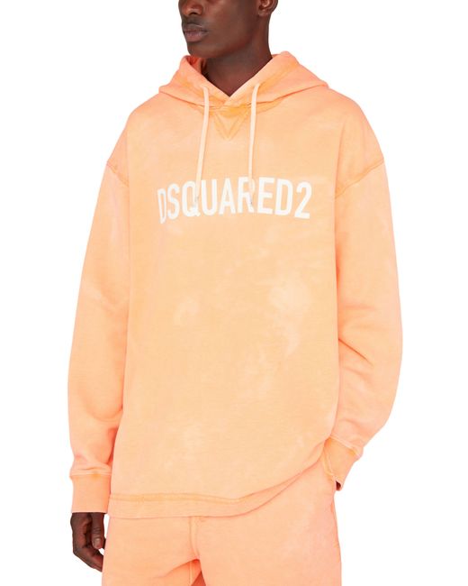 DSquared² Orange Relaxed Fit Hoodie for men
