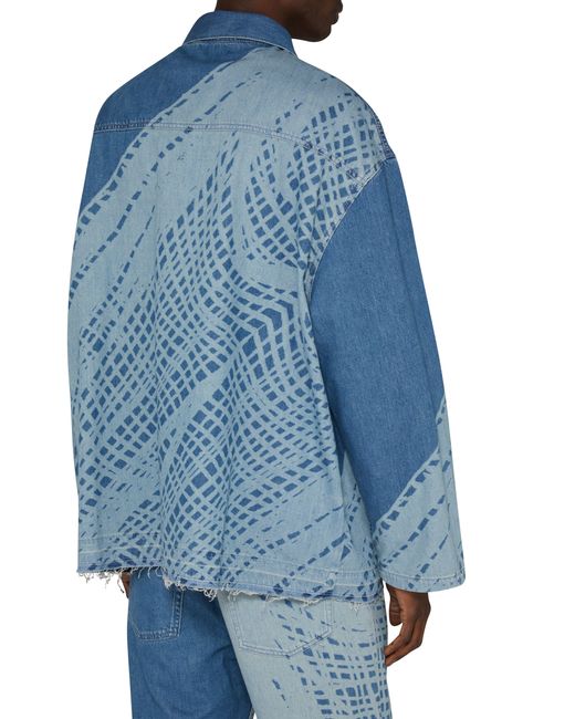 Loewe Blue Denim Jacket With Print for men