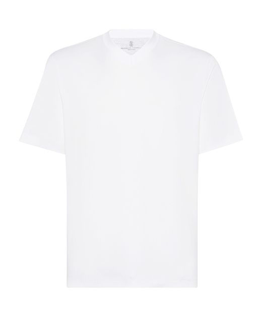 Brunello Cucinelli Jersey T-Shirt in White for Men | Lyst UK