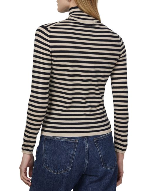 Max Mara Black Patroni Striped Turtleneck Sweater
