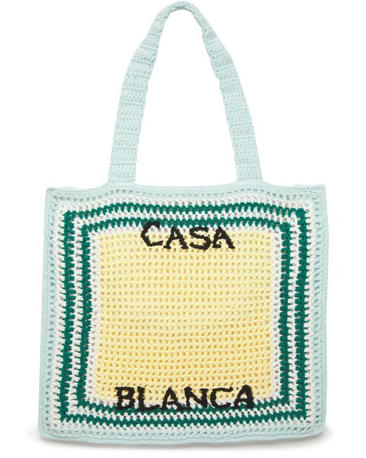 Casablancabrand Blue Crocheted Cotton Bag for men