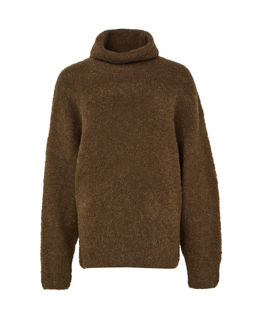 Totême  Brown Bouclé-Pullover Mit Rollkragen