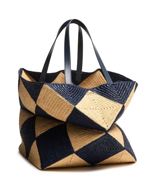 Loewe Blue Puzzle Fold Diamond Xxl Tote for men
