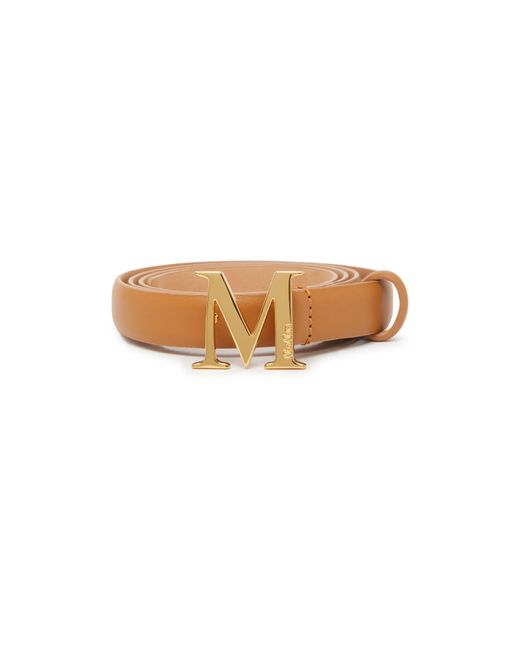 Max Mara Brown Mclassic 20 Logo Belt