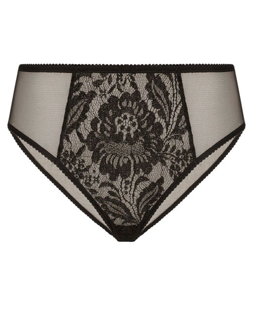 Dolce & Gabbana Gray Lace And Tulle Panties