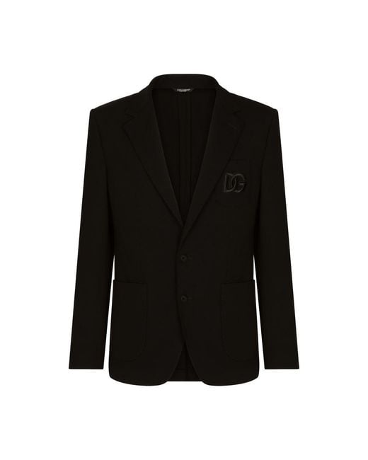 Dolce & Gabbana Black Stretch Jersey Portofino Jacket for men