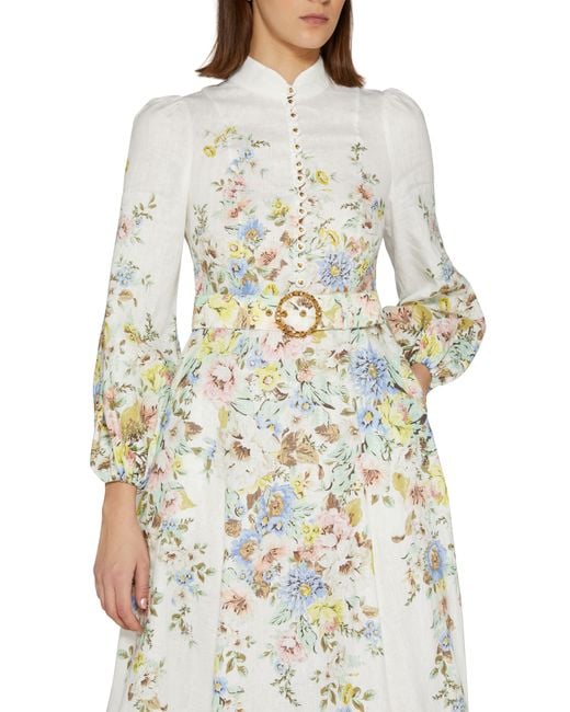 Zimmermann White Matchmaker Buttoned Midi Dress