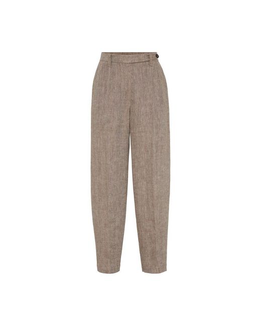 Brunello Cucinelli Gray Irish Linen Trousers