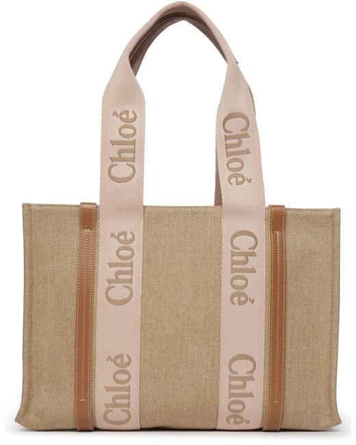 Chloé Natural Woody Medium Tote Bag