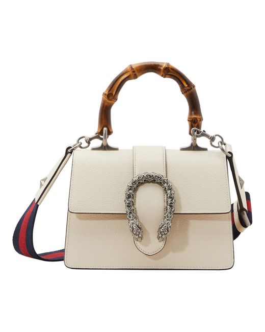 Gucci Dionysus Bamboo Handbag in White | Lyst
