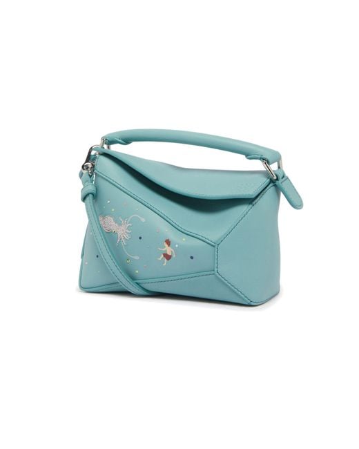 Loewe Blue Unterwasserwelt-Mini-Tasche Puzzle Edge Aus Klassischem Kalbsleder