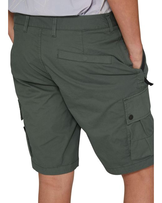 Stone Island Green Bermuda Shorts With Logo Patch for men