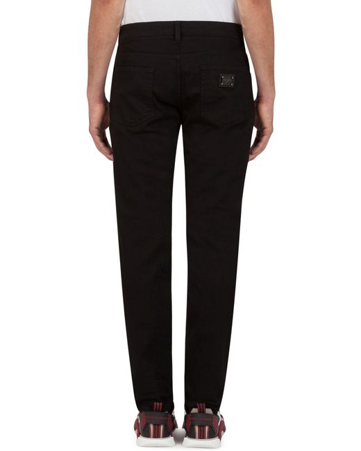 Dolce & Gabbana Black Slim-Fit Stretch Jeans for men