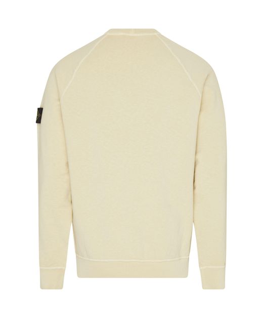 Stone Island White Sweatshirt With Logo Patch for men
