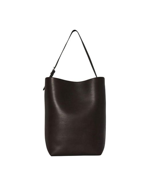 The Row Black Large N/S Park Tote Belt Leather Shoulder Bag