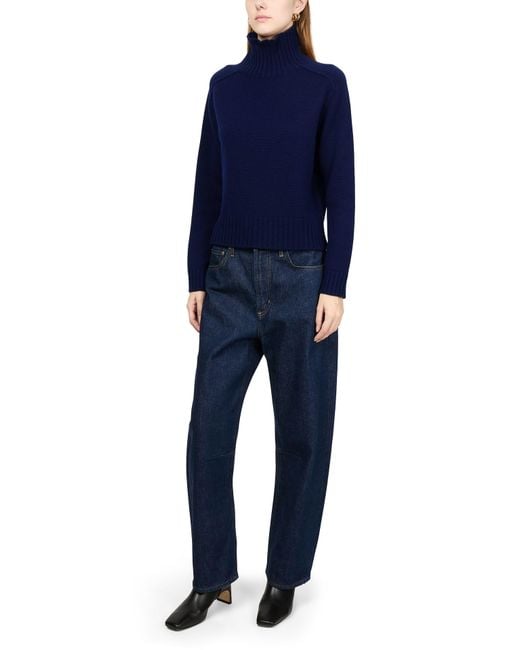 Bompard Blue Cashmere High-Necked Sweater