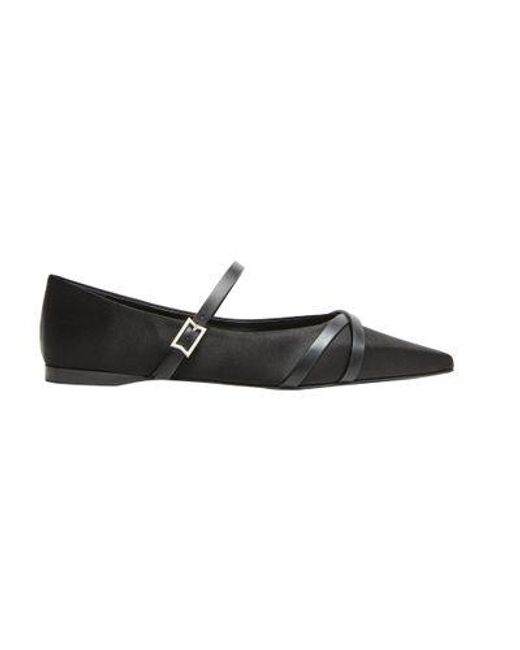 Max Mara Black Satin Flat Ballets