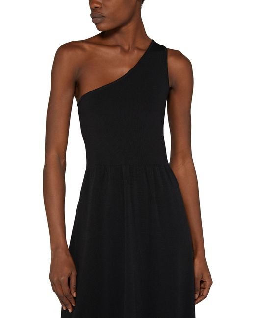 Matteau Black Asymmetric Knit Dress