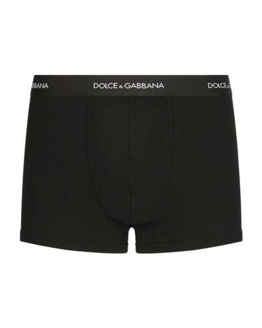 Dolce & Gabbana Black Fine-Rib Cotton Boxers for men