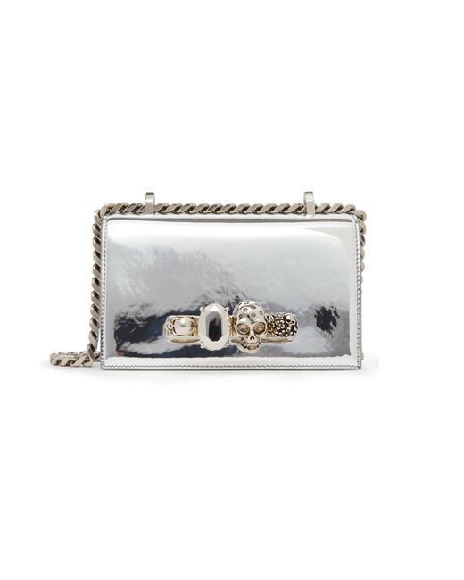 Alexander McQueen Metallic Mini Jeweled Satchel Bag