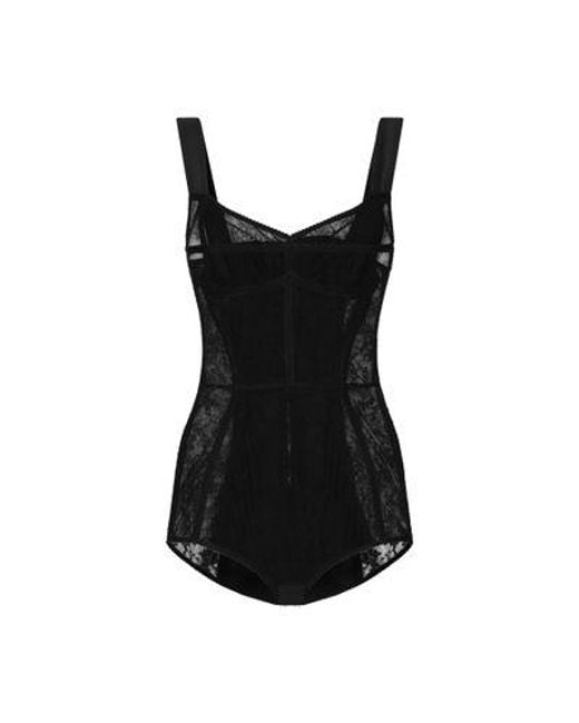 Dolce & Gabbana Black Lace Bodysuit