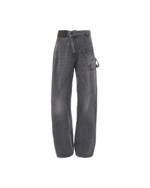 JW Anderson Twisted Workwear Denim Jeans in Grey for Men | Lyst Australia