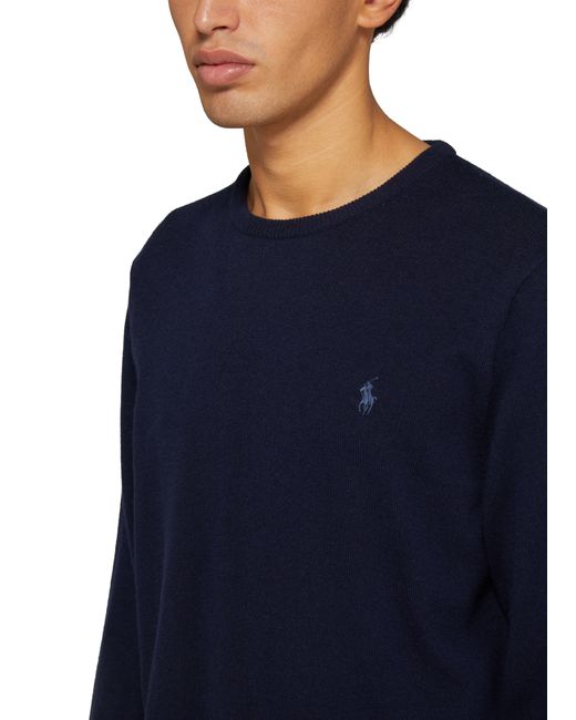 Polo Ralph Lauren Blue Round-Neck Sweater With Logo for men