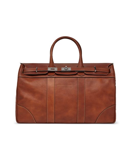 Brunello Cucinelli Brown Weekender Bag for men