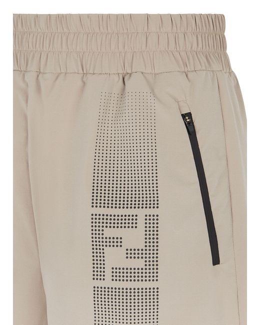 Fendi Natural Short Trousers With Elasticated Waist for men