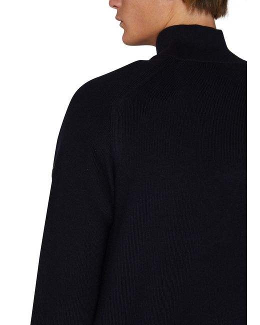 Moncler Black Half-Zippered Sweater for men