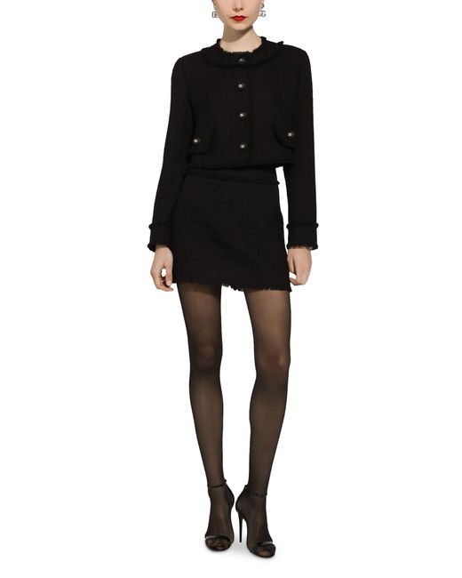 Dolce & Gabbana Black Minirock aus Raschel-Tweed