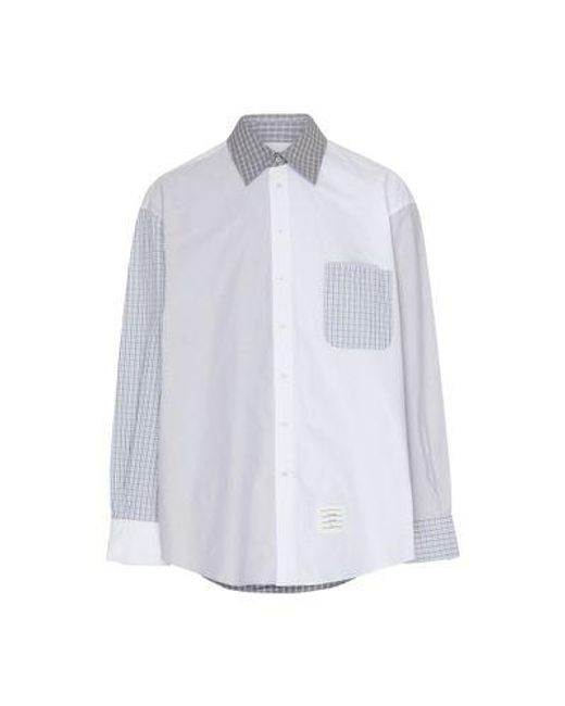 Thom Browne White Funmix Long-Sleeve Shirt for men