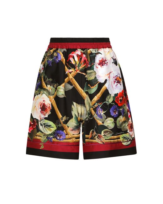 Dolce & Gabbana Red Twill Pajama Shorts