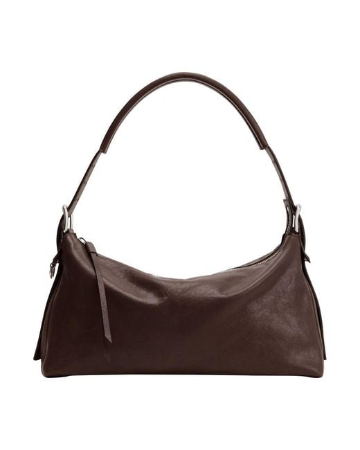 Lemaire Brown Belted Leather Baguette Bag