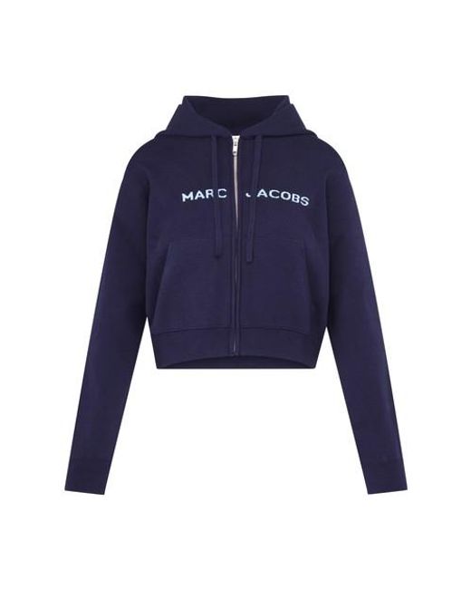 Marc Jacobs Blue The Cropped Zip Hoodie