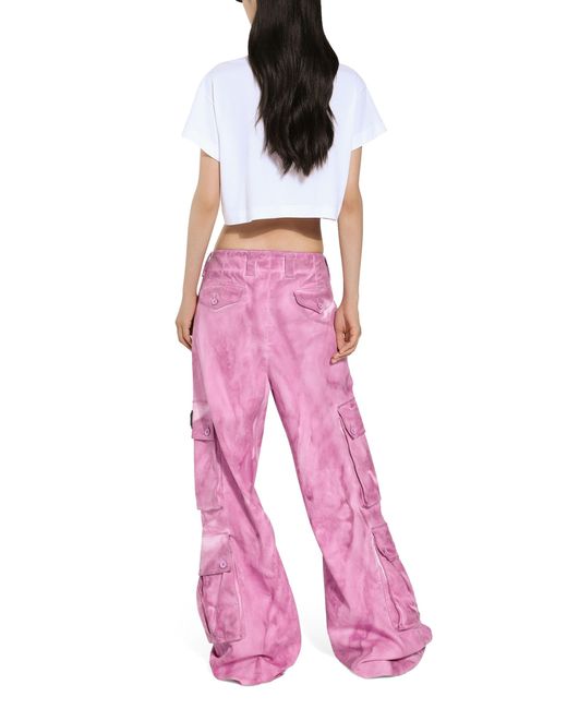 Pantalon cargo en coton Dolce & Gabbana en coloris Pink