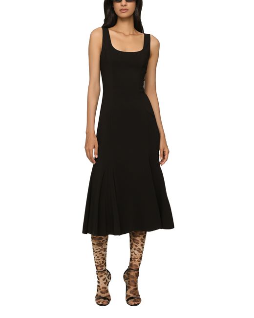Dolce & Gabbana Black Calf-Length Cady Dress