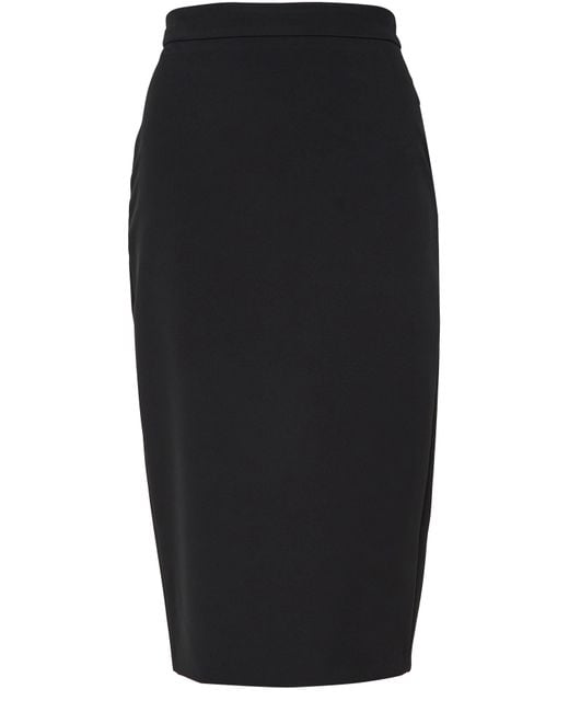 Max Mara Black Flash Midi Skirt